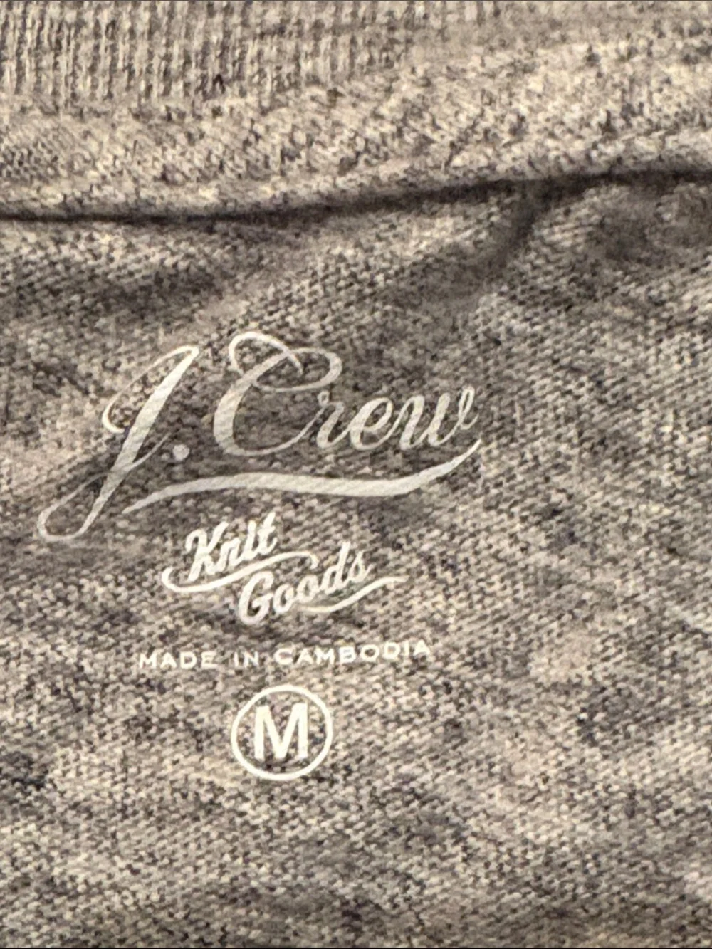 J. Crew Gray Tee with Red Heart 'grace' Embroidery
